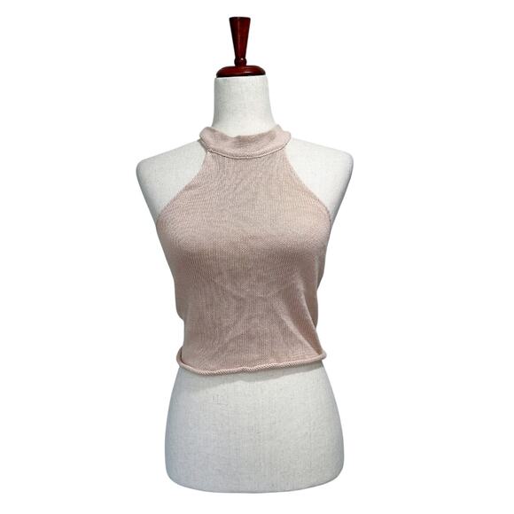 Free‎ People Knit Halter Top XS / Small Tie Back Open Back Festival Mockneck (6) - Picture 1 of 9